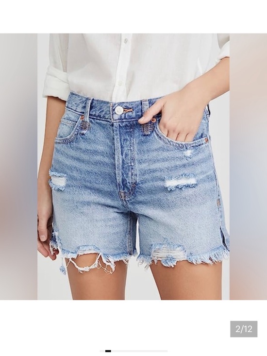 Free People Pants - Free People makai button fly cutoff distressed denim shorts 28(6)